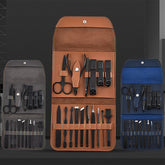 TPFBeauty Maniküre- & Pediküre-Set 16-teilig aus Kunstleder - verschiedene Farben